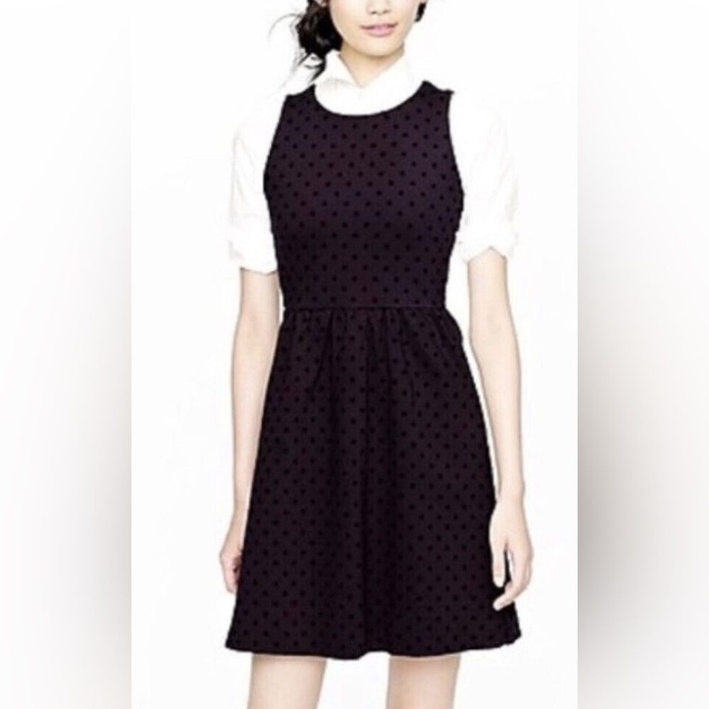 J. Crew Black Polka Dot Ponte Mini Dress Size Small